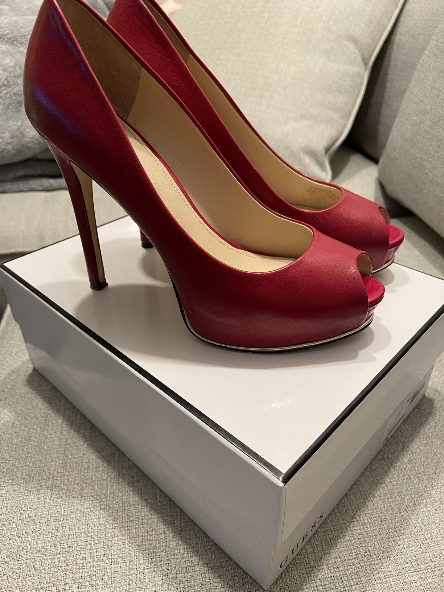 Red Multi Leather Heels 