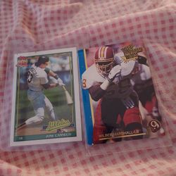 One baseball card in 1 football card.