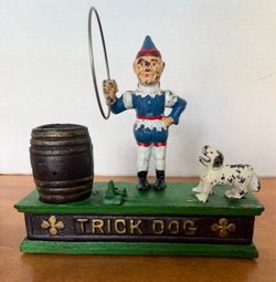 Vintage Trick Dog Mechanical Bank. Taiwan. No Stopper
