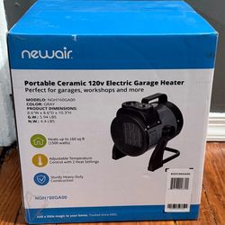 NewAir Portable Ceramic Electric Garage Heater 120V for 160 sq ft Adjustable