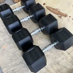 New pair of 45lb and 50lb rubber dumbbells. New in box 📦 $190
