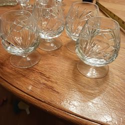 Set Of 4 Crystal Brandy Glasses 