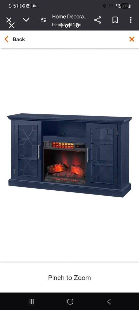 Ryder 60" Media with cool glow 2 in 1 electric fireplace