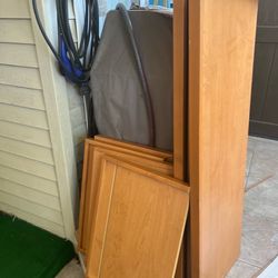 Store clothes display and match wood shelves