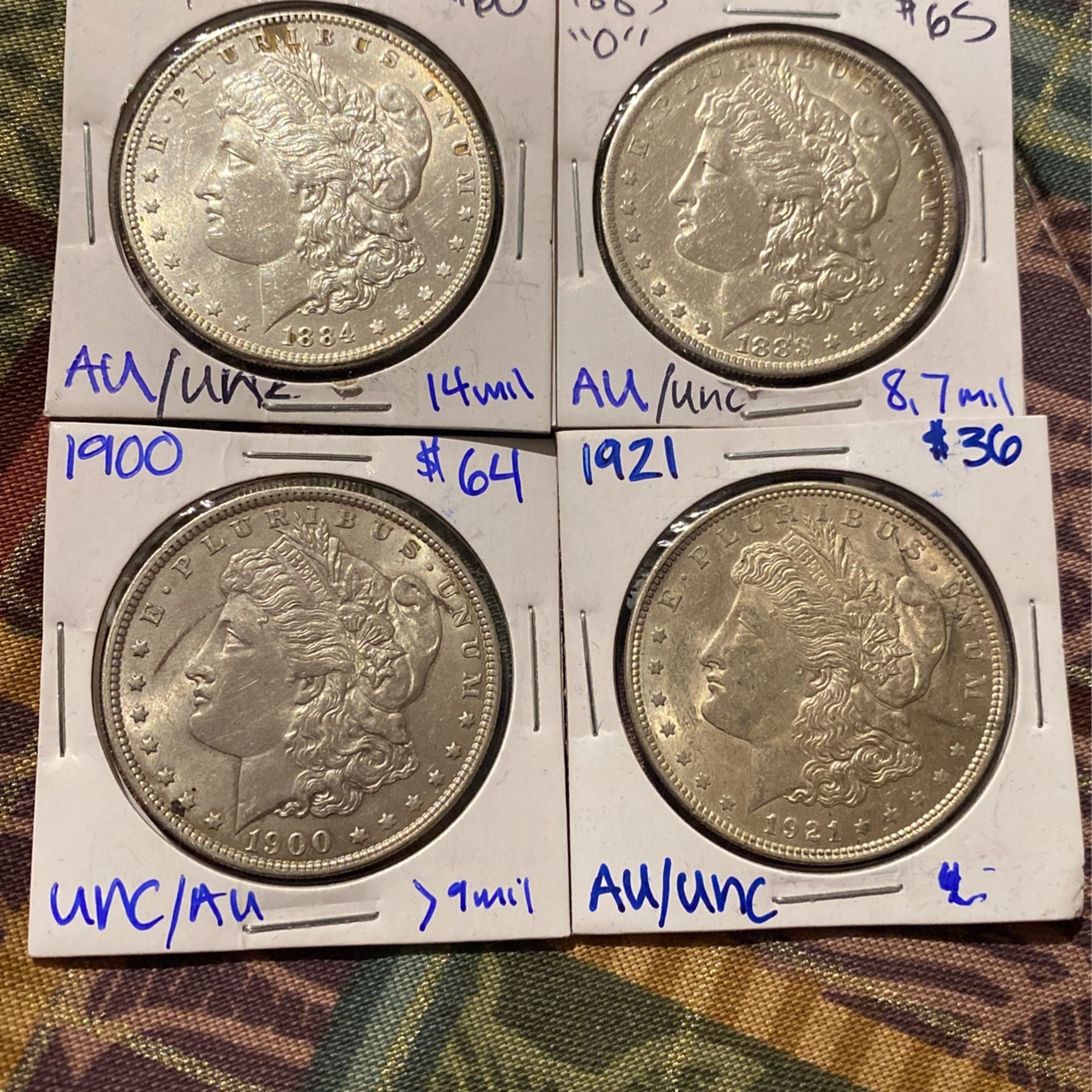 Silver Morgan Dollar Coin Collection, AU/UNC