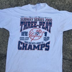 VINTAGE yankees Subway Series 2000 Three-peat