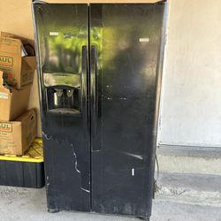Double Door Black Refrigerator 