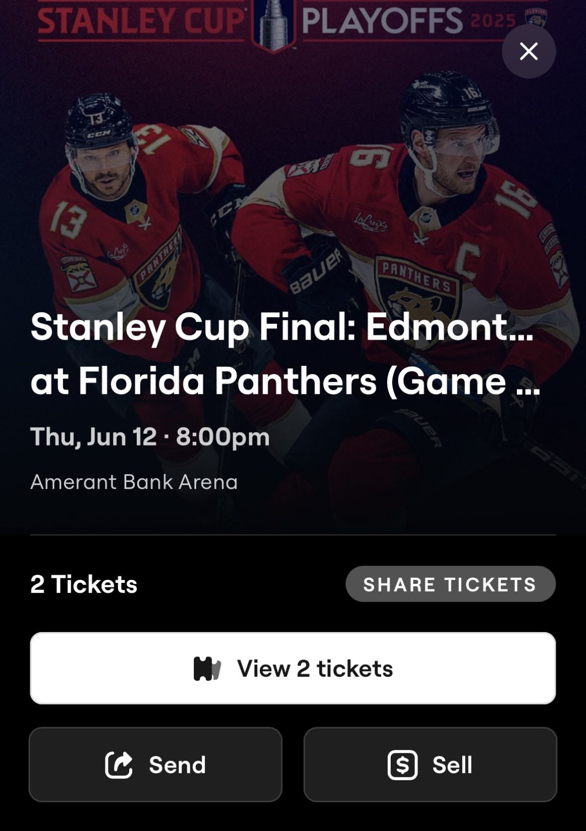 Florida Panthers Vs Edmonton Oilers Tickets