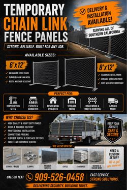 Chain link fence panels