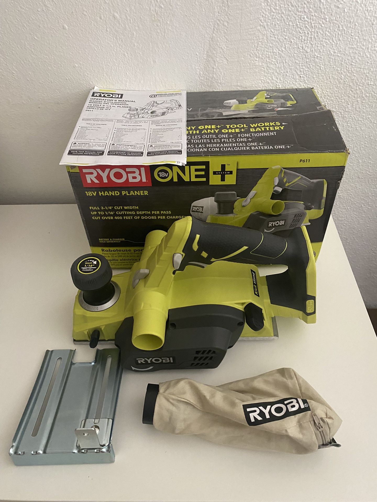 Ryobi 18V 3-1/4” Hand Planer. Tool Only