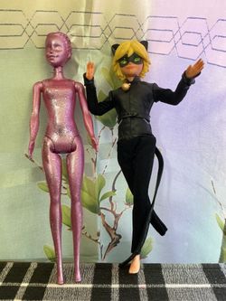 Miraculous LADY NOIR Ladybug Fashion Doll Action Figure Bandai and one other doll