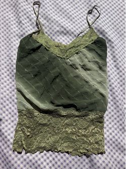 Green lace cami