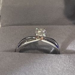 Rose gold moissanite ring, size 7