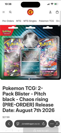 Pokemon Pitch Black-Chaos Rising 2 pack blister