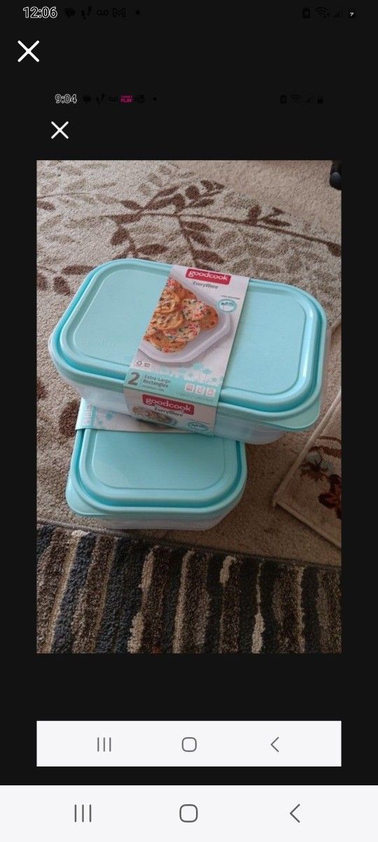 Storage Containers. New. 1.1 Gallon 2per Pack.$3pk Or 2 For $5.