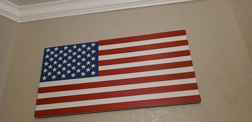 Flag wall art. 34 inches side to side and 18 inches top to bottom