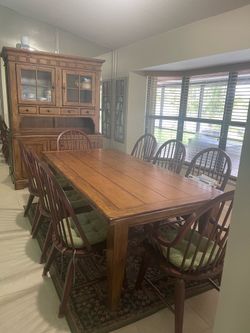 Dining table and hutch