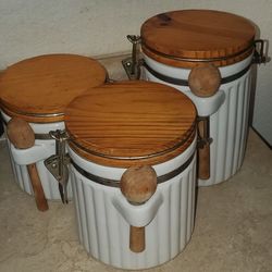 3 PIECE GLASS CANISTERS