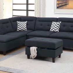3 Pc Sectional with Ottoman