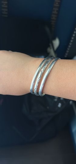 Silver bracelet set of 3