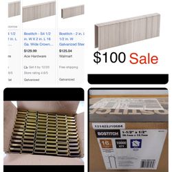 Bostitch S4 1/2 In. W X 1-1/2 In. L 16 Ga. Wide Crown Staples 10080 Pk