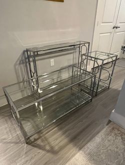 Set of 3 Coffee Table, Side Table & Console Table