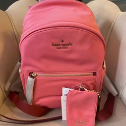 Pink Kate Spade Backpack & Matching Lanyard Cardholder