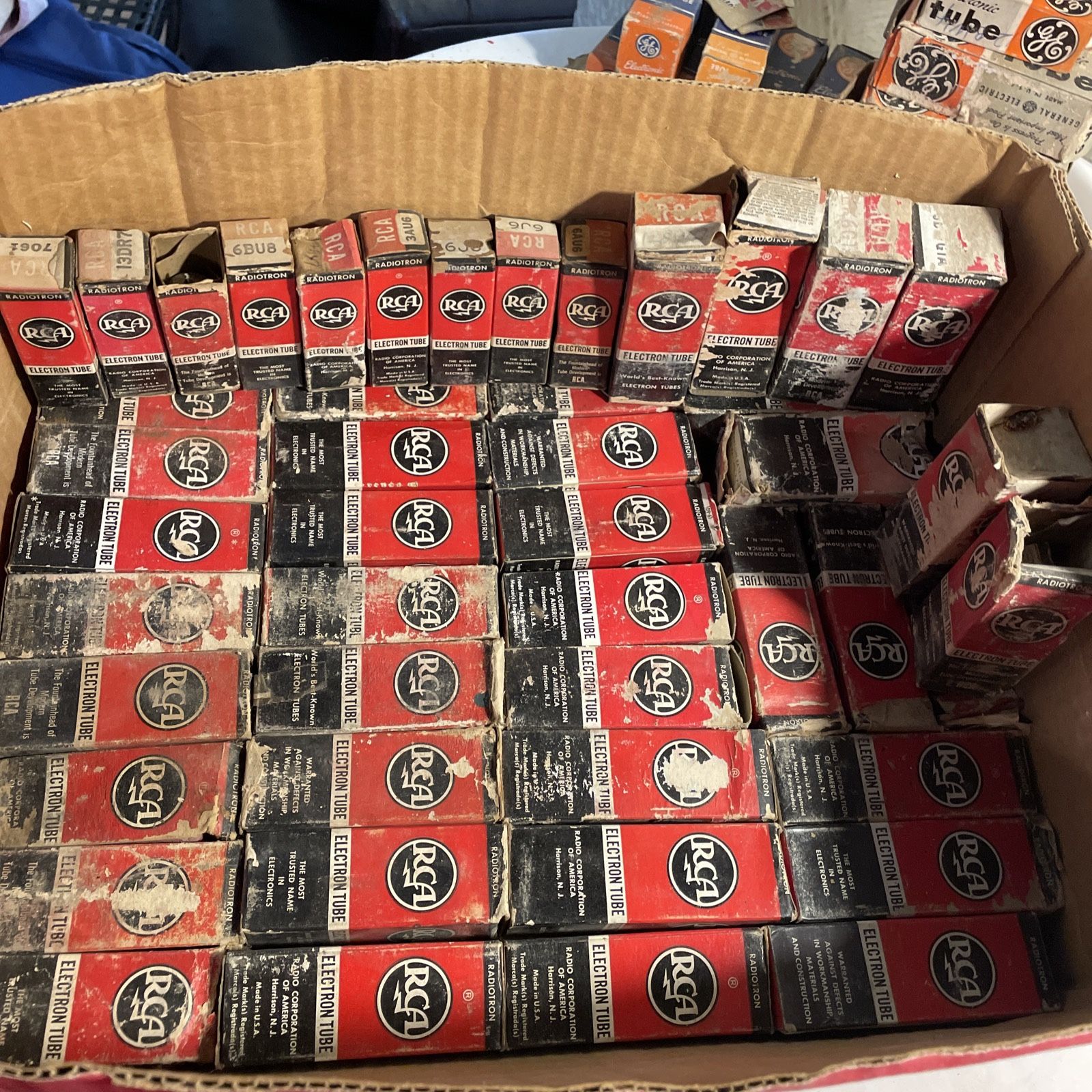 Lot Of 48 Vintage RCA Radio Tubes. New Old Stock InBoxes And Untested