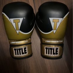 Title Boxing Gloves Gold and Black