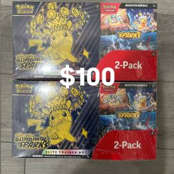 Pokemon Surging Sparks ETB Elite Trainer Box And Booster Bundle