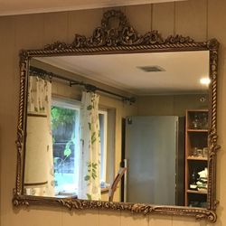 1930’s  French Carved Antique Mirror