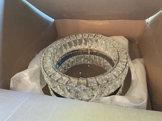 Regency Style Ceiling Fixture Crystal looking Mirrored hard wire
