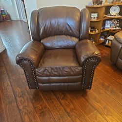 Leather Nail Head Recliner