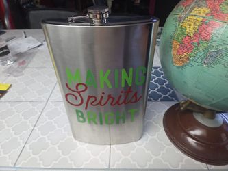 New 64oz stainless steel flask..used world globe..2 games