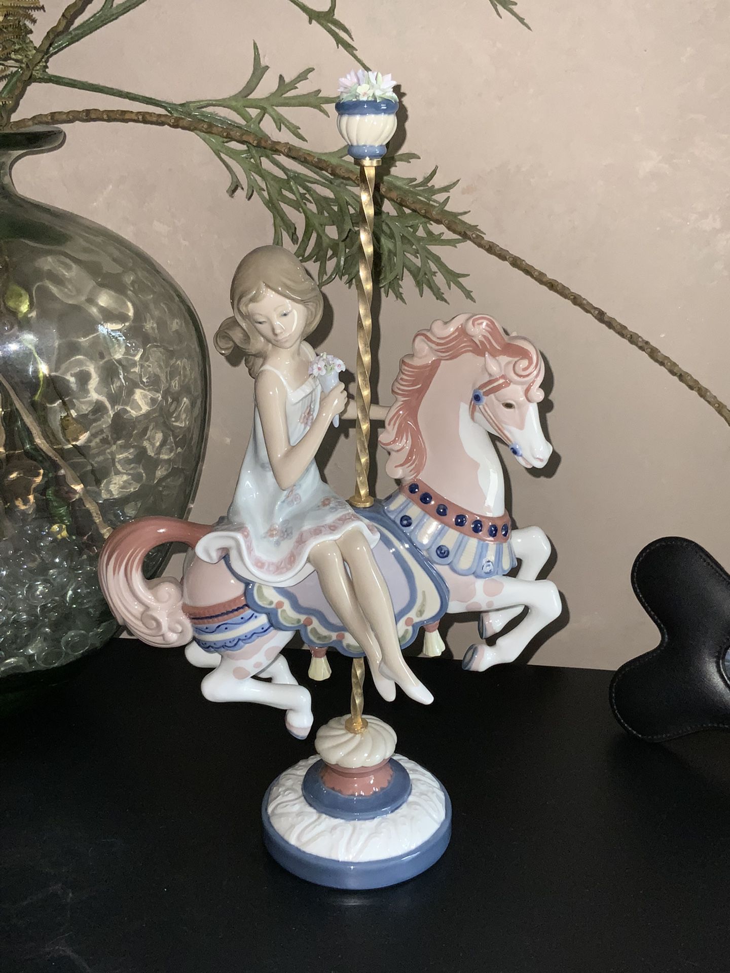 SIGNED Lladro Figurine Girl on Carousel Horse #1469