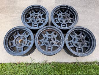 5x KMC Rockstar III Wheels Rims 17x9 -12 offset