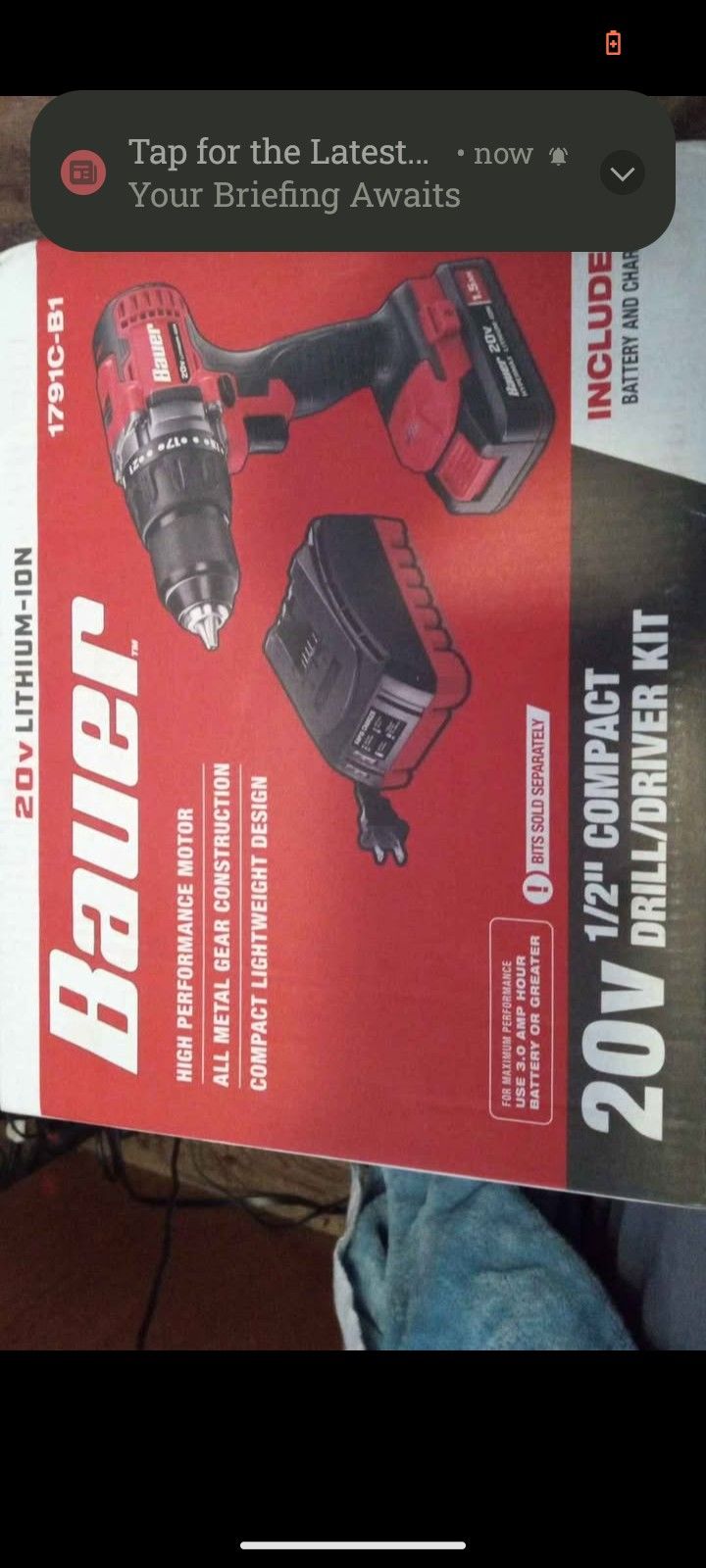 Bauer 20V Lithium Ion Drill/Driver Kit