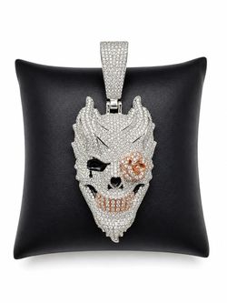 925 Sterling Silver 6.20CTW MOISSANITE Iced Out Skull Men’s Pendant