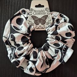 Jack Skellington 5-Inch Handmade Cotton Scrunchie – The Nightmare Before Christmas Inspired 