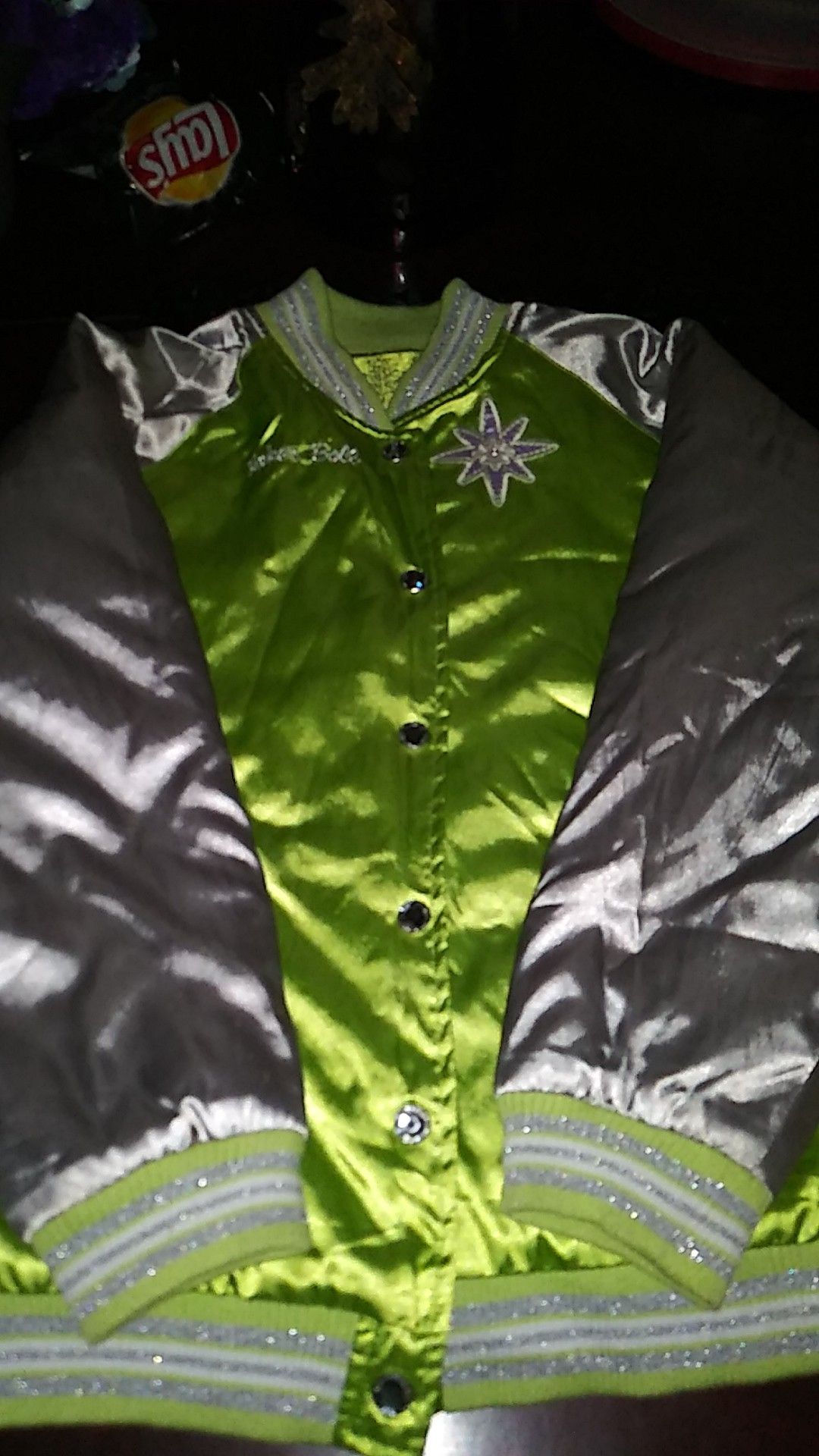 Girls Satin Tinkerbell jacket