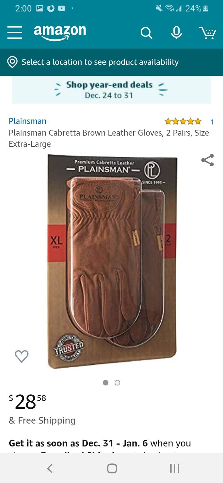 Plainsman Premium Cabretta leather gloves
