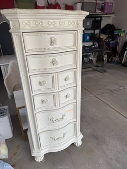 White Tall Chest of Drawers Lingerie Tower