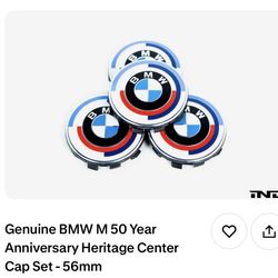 Genuine BMW M 50 Year Anniversary Heritage Center Cap Set 