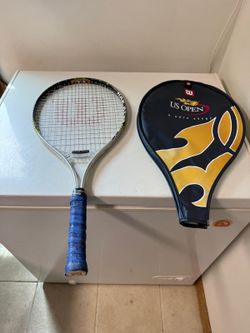 Used Wilson Rak A Tak Titanium Adult Tennis Racquet with Case