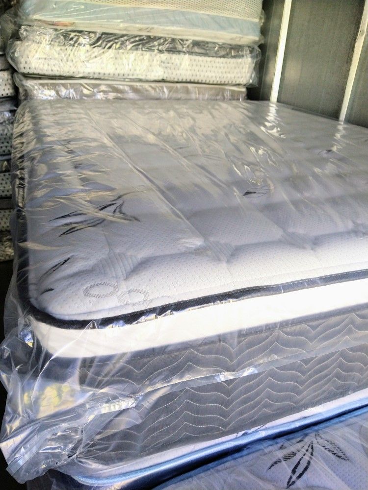 queen bamboo only mattress orthopedic with pillow top brand new