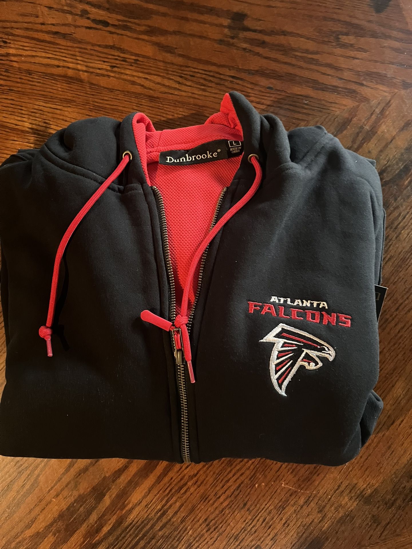 Atlanta Falcons Full Zip On Hooded Jacket Men’s Large. Brand new,