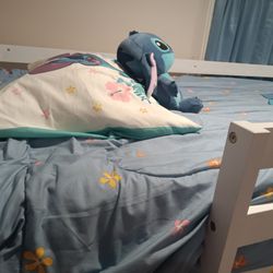 Twin Bed With Desk And Mattress With Dolls
