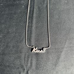 Brighton KISS Script Necklace Swarovski Crystals 16”-18” Adjustable NWT