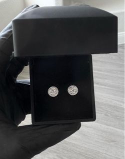 Moissanite 2TCW 14k Plated Earrings Pure 925 Sterling Silver