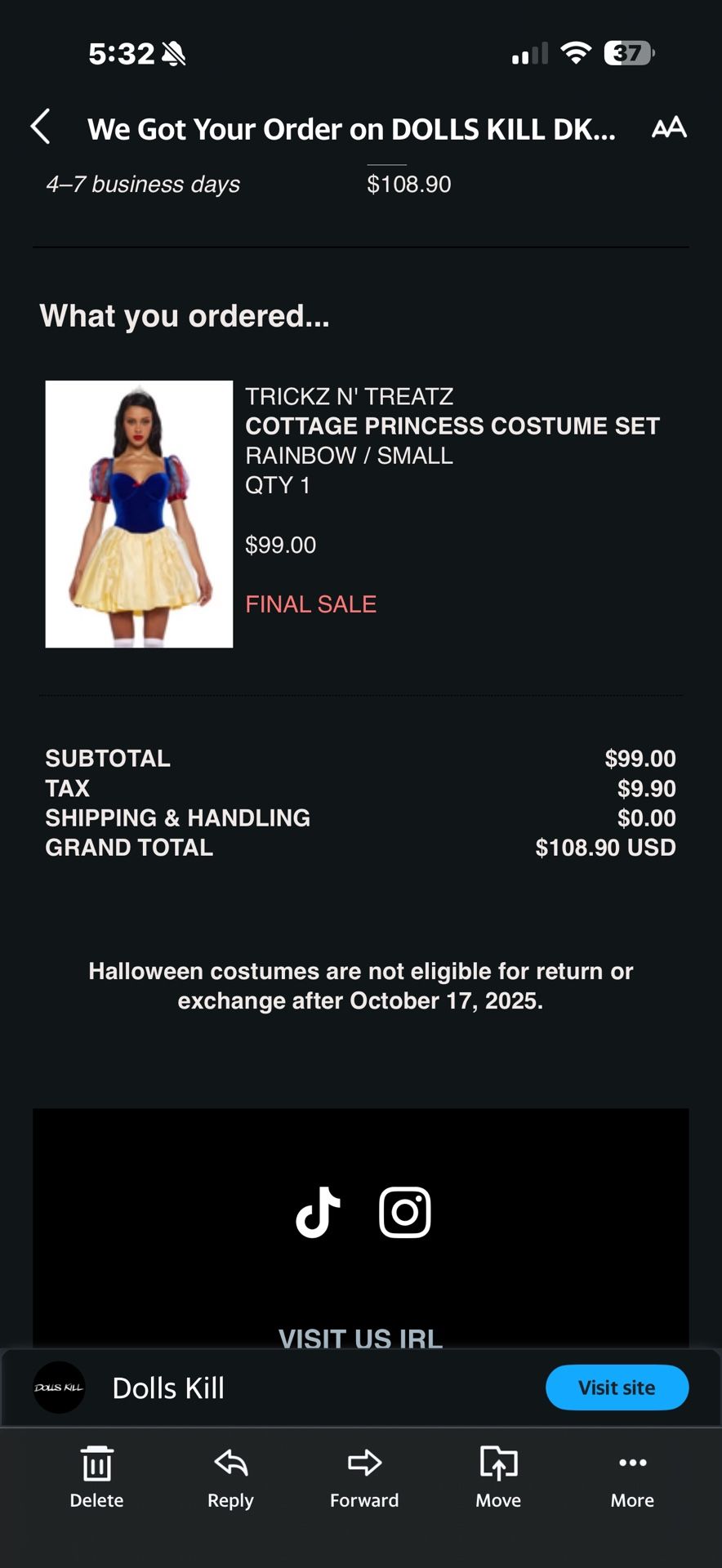 Snow White Costume New